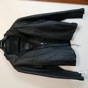 Mens Leather Motorcycle Jacket 4XL